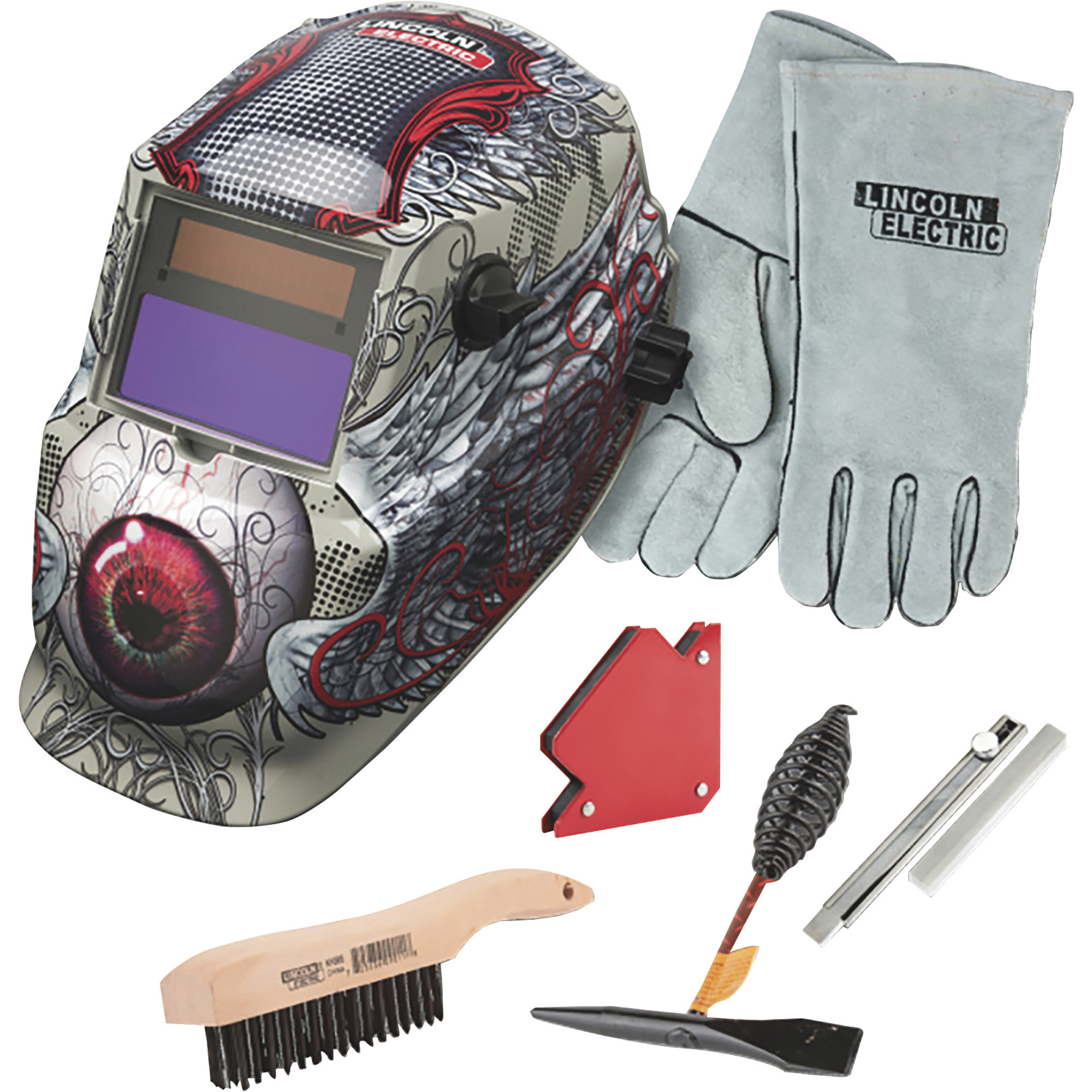 Lincoln Electric AutoDarkening Welding Helmet Kit, Bloodshot Eyeball